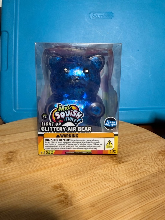 Other - Light-Up Squishy Glittery Air Bear - Blue